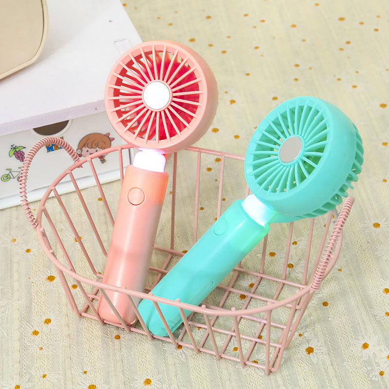 Women's Portable Hand Fan with Integrated LED Lighting Bowlift