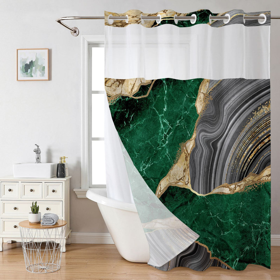 Elegant Marble Design Shower Curtain Bowlift
