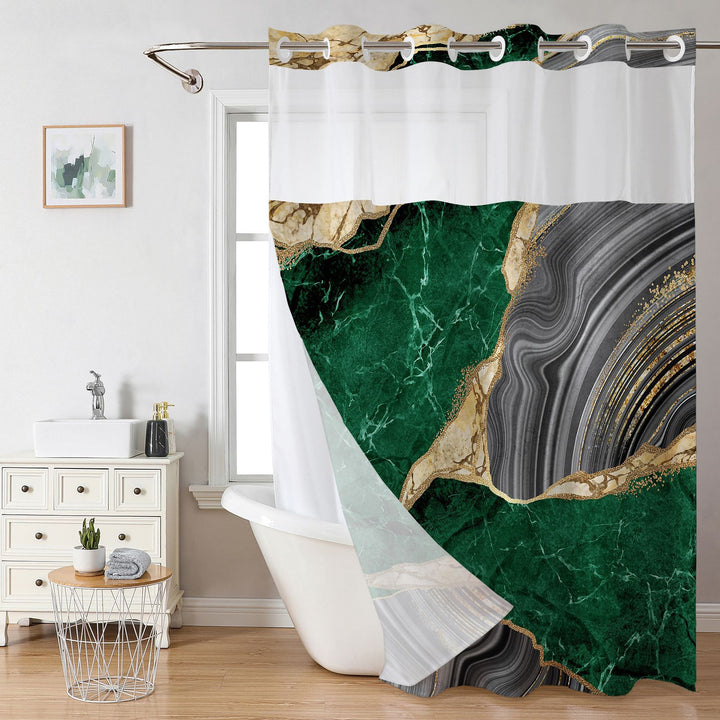 Elegant Marble Design Shower Curtain Bowlift