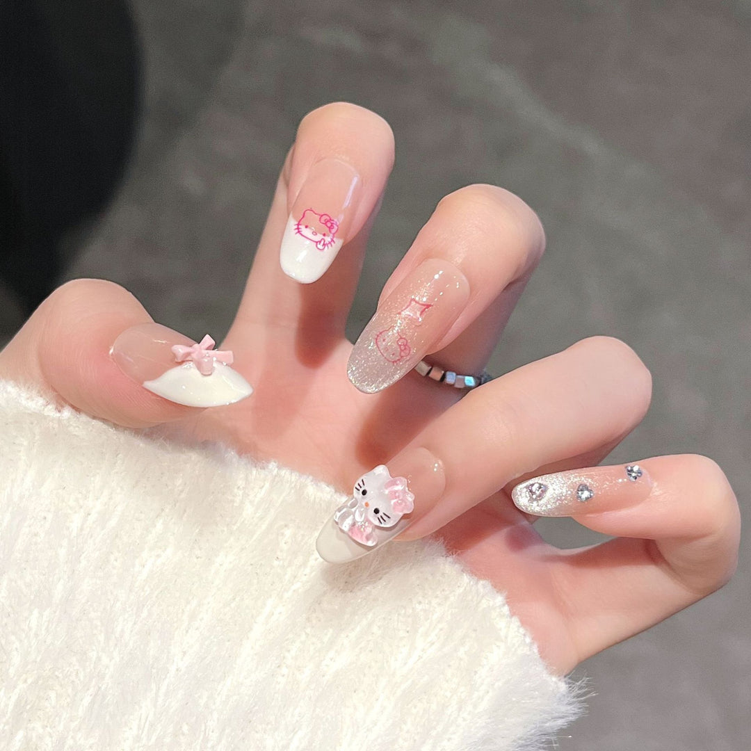 Cartoon-Themed Decorative Press-On Nails Bowlift