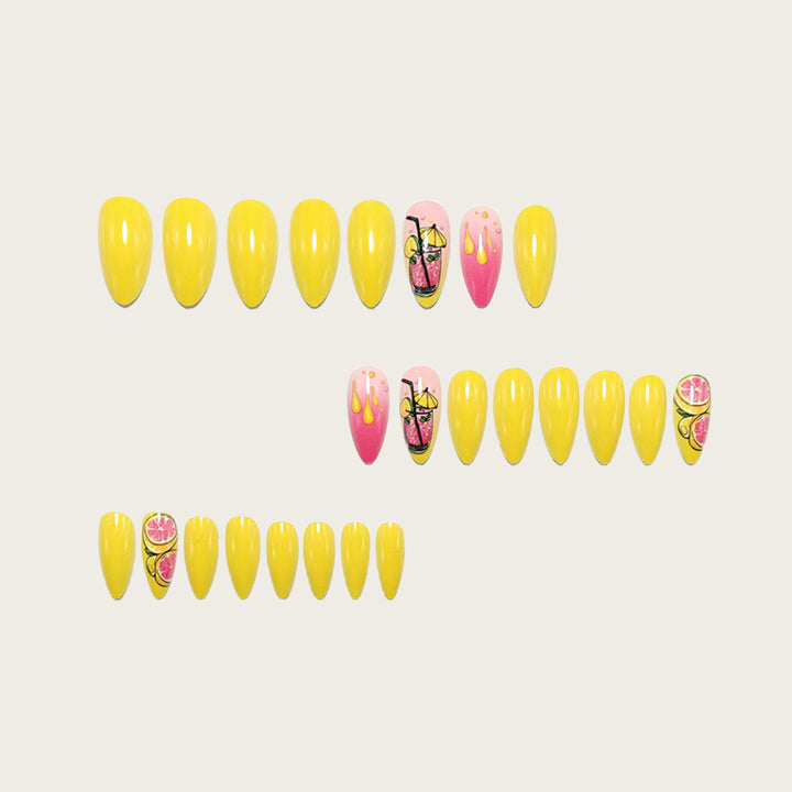 Artificial nails in cheerful cocktail design Bowlift