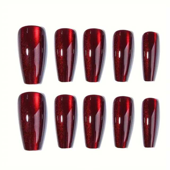 High-Gloss Almond-Shaped Press-On Nail Set Bowlift