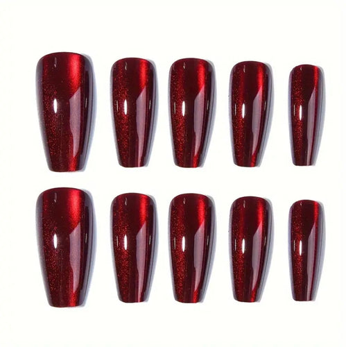 High-Gloss Almond-Shaped Press-On Nail Set Bowlift