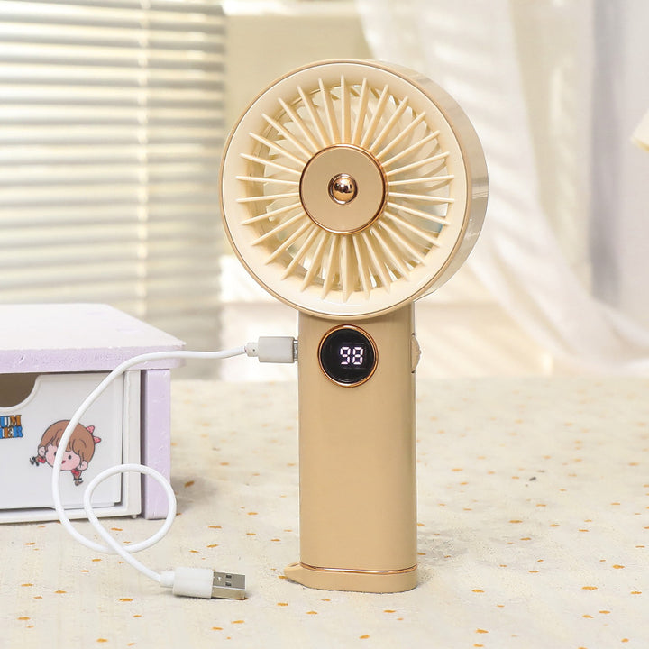 Women's Portable Hand Fan with USB Charging Function and Variable Speed Control Bowlift