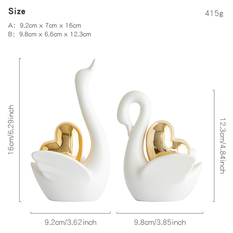 Elegant and romantic swans decorative figure Bowlift