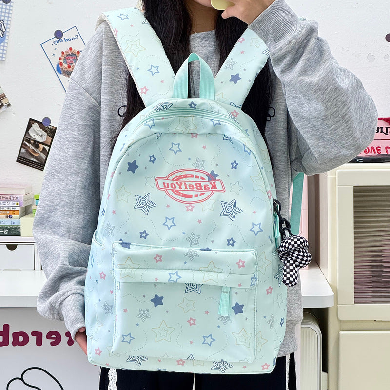 Star-Themed Multi-Compartt Backpack Bowlift
