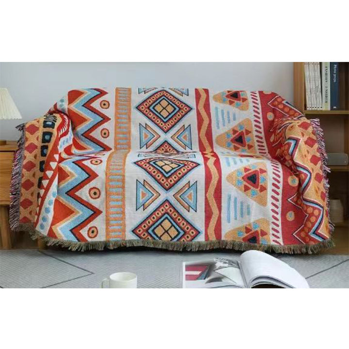 Artistic Geometric Patterned Throw Blanket