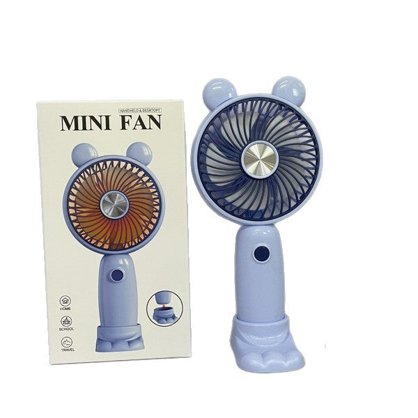 Unisex Portable Handheld Fan with LED Lighting and Creative Design Bowlift
