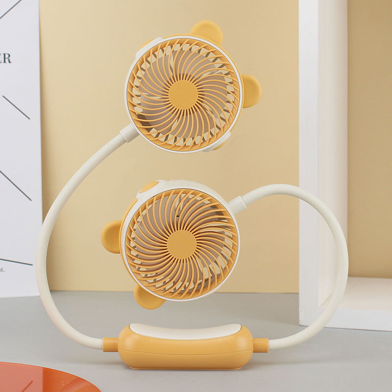 Women's Wearable Neck Fan with Dual Rotating Blades Bowlift