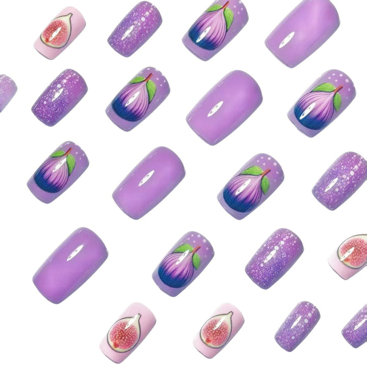 Artificial nails with elegant fig motifs Bowlift