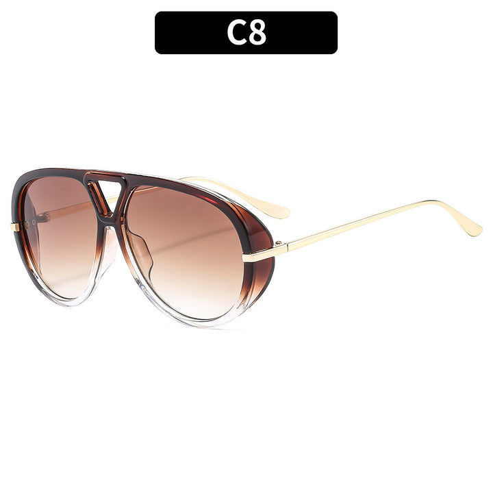 Oversized Aviator Sunglasses with Gradient Lenses