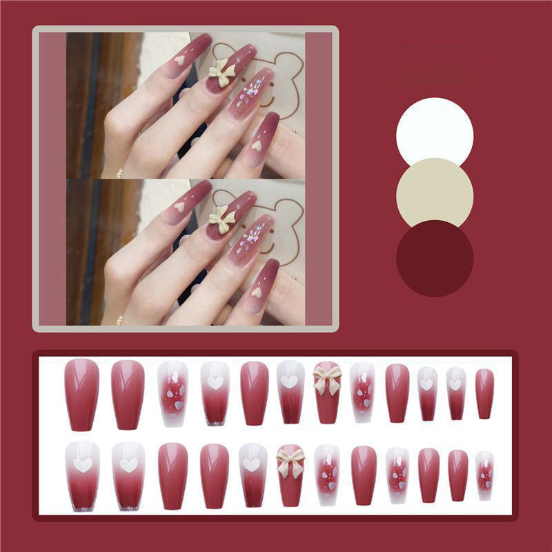 Artistic Floral Press-On Nail Tips Bowlift