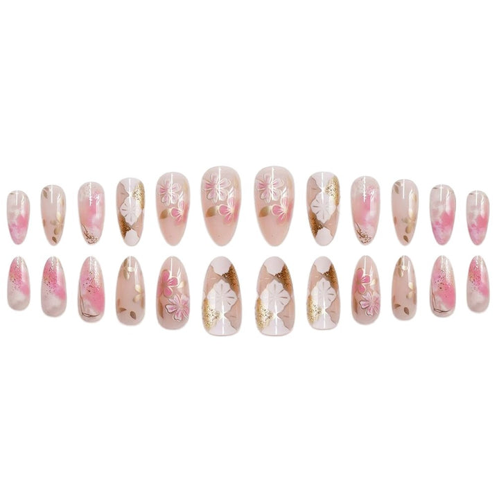 Floral Embellished Press-On Nail Art Bowlift