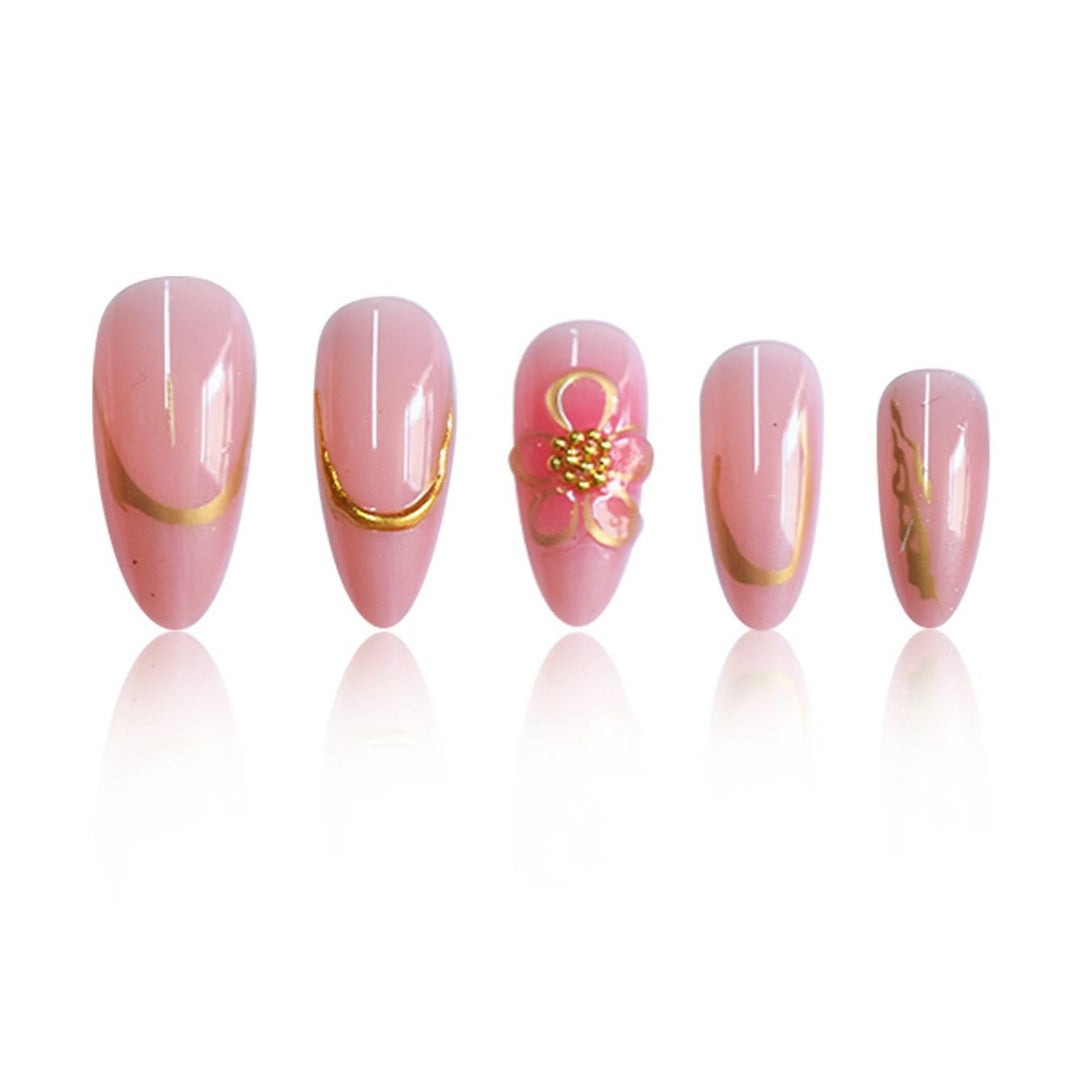 Decorative Floral Press-On Nail Art Set Bowlift