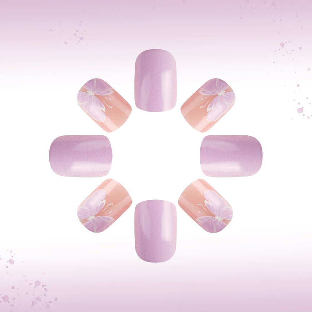 Elegant Floral Gel Nail Art Bowlift
