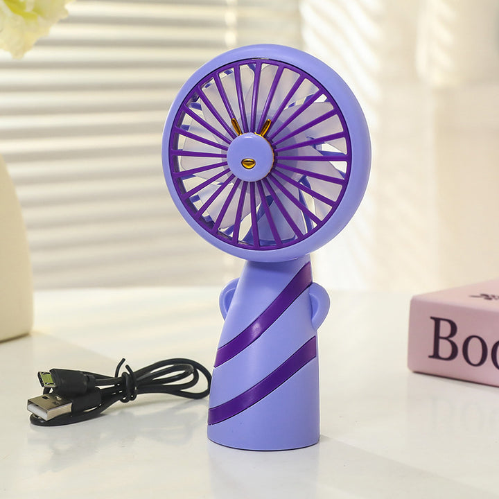 Women's Portable Mini Handheld Fan with USB Charging Function and Ergonomic Design Bowlift
