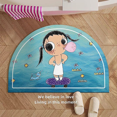 Cartoon-Themed Area Bath Mat Bowlift