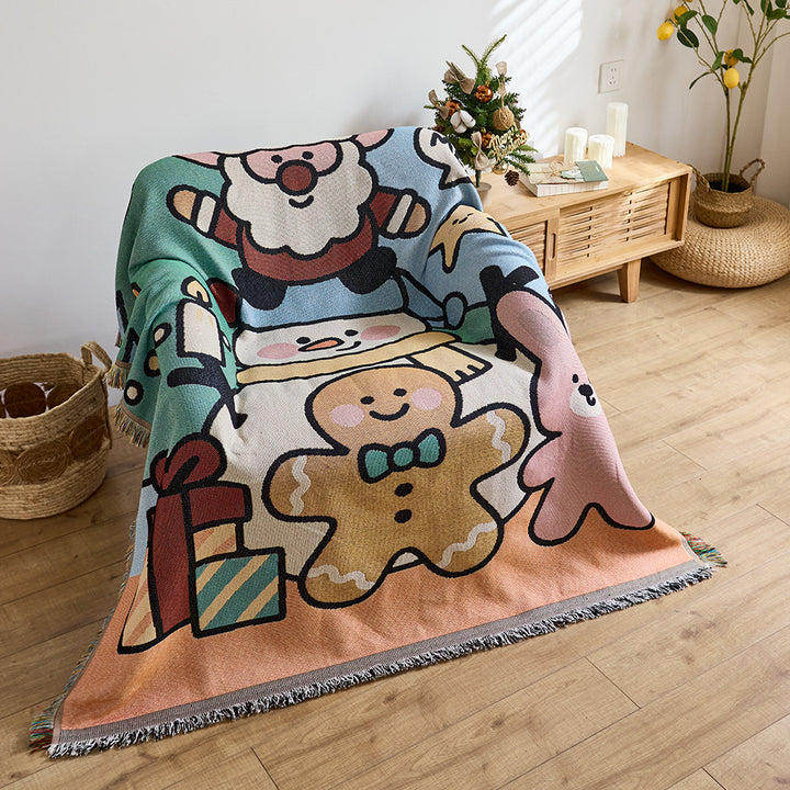 Cozy Playful Holiday-Themed Throw Blanket