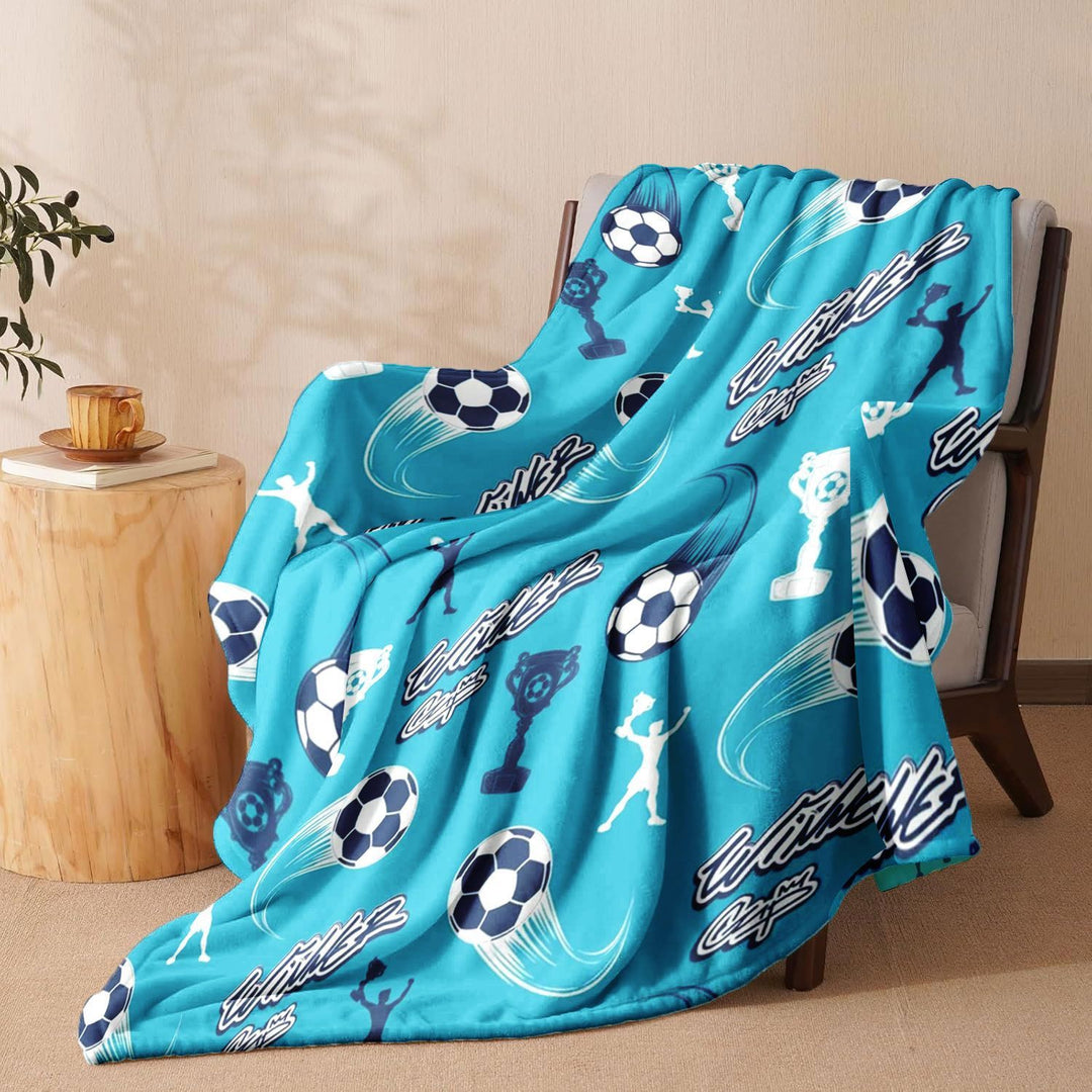 Sports-Themed Fleece Throw Blanket
