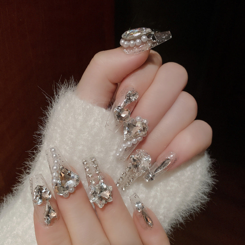 Decorative Crystal Embellished Nail Tips Bowlift