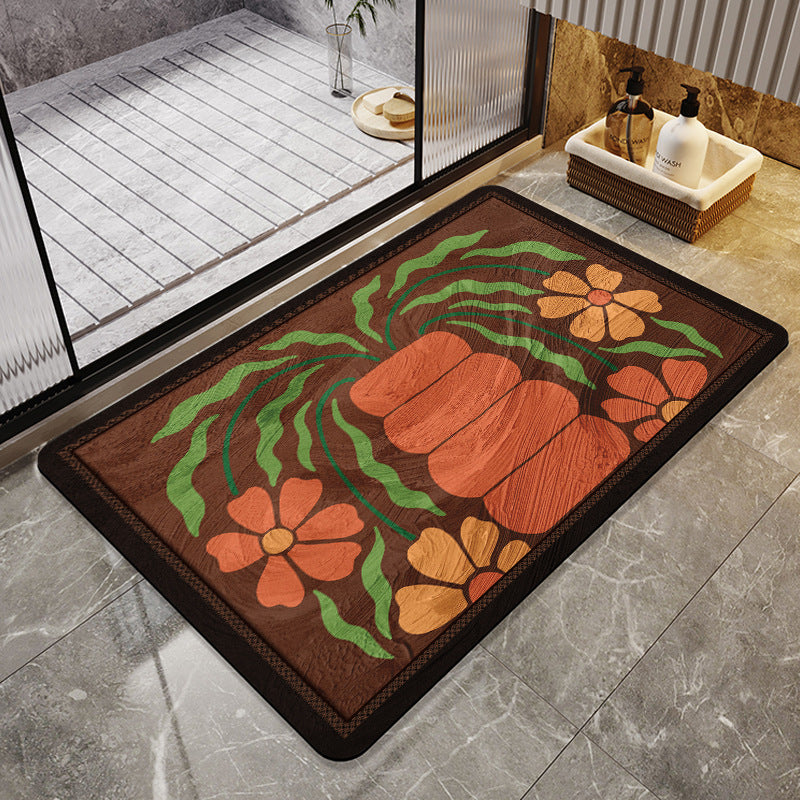 Floral Print Area Rug Bowlift
