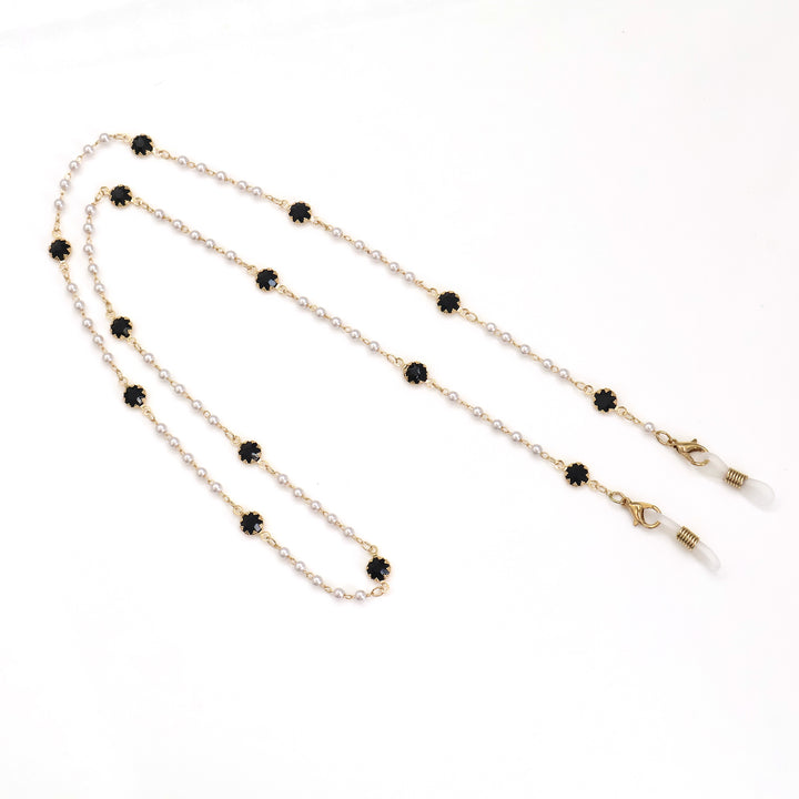 Elegant Pearl and Crystal Eyewear Chain Bowlift