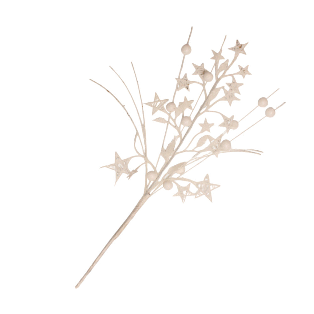 Unisex decorative deco branch with star and berry appliqués, flexible branch structure Bowlift