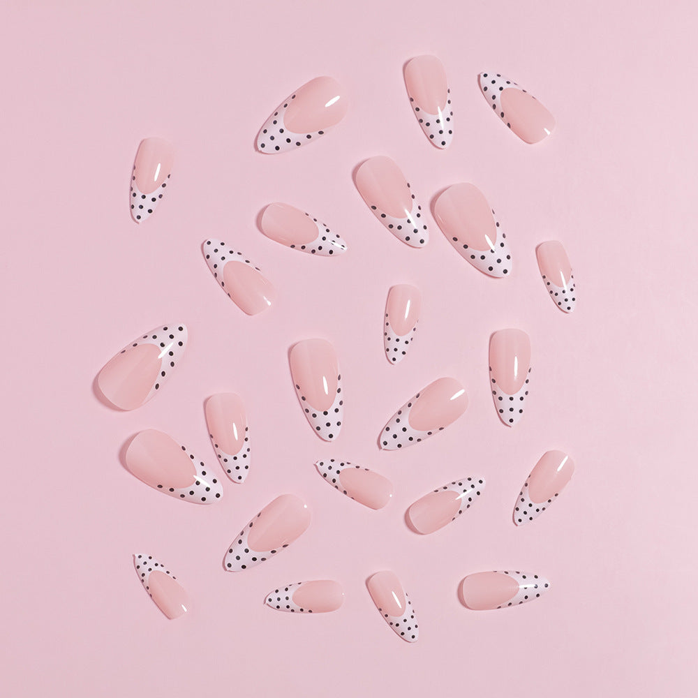 Stylish Polka Dot Design Press-On Nails Bowlift