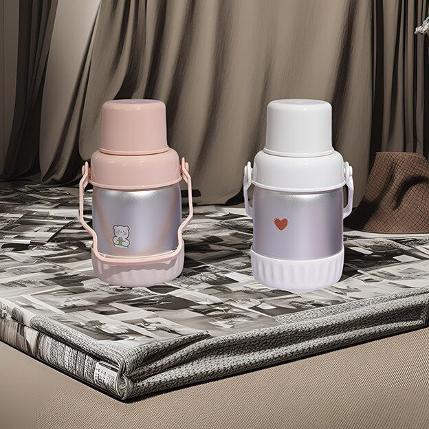 Women insulated thermos bottle with colorful muffin motif Bowlift