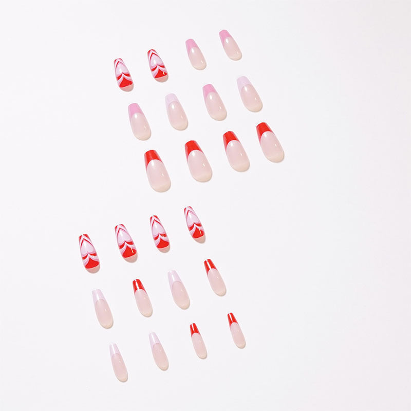 Artistic acrylic nails with heart design Bowlift