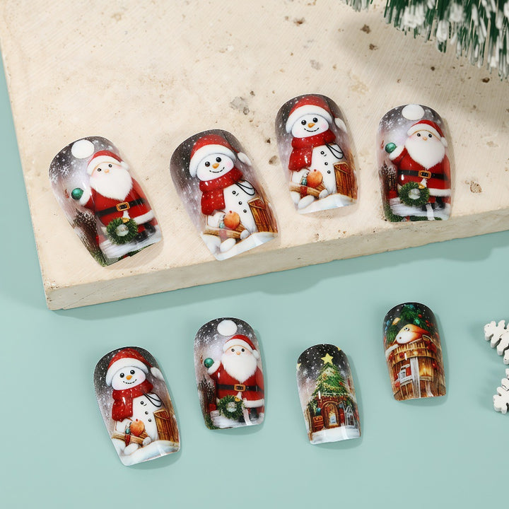 Festive artificial nails with Christmas motifs Bowlift