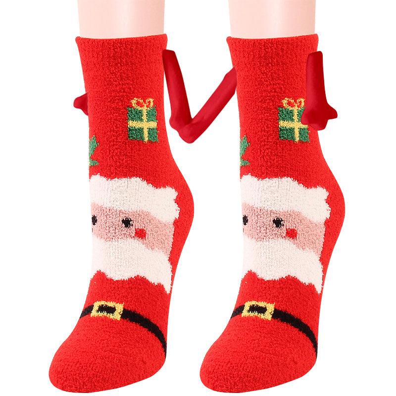 BowLift | Christmas Supplies Coral Fleece Tube Socks Warm Slipper Bed Socks Winter Soft Warm Slipper