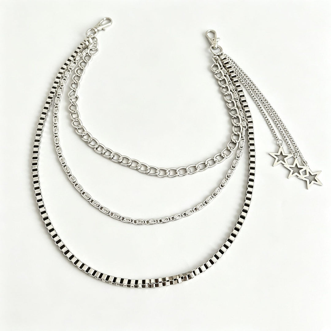 Fashionable chain belt with star pendants Bowlift
