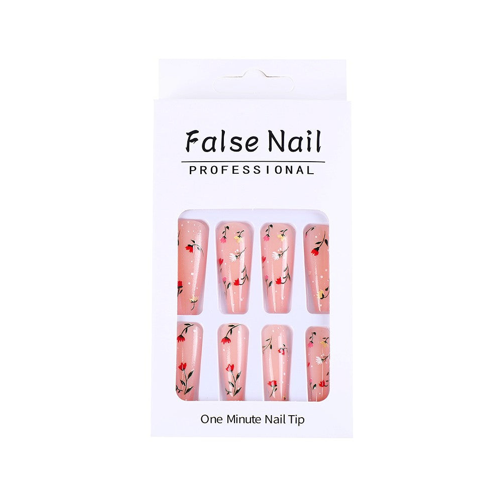 Elegant artificial nails with floral decorations Bowlift