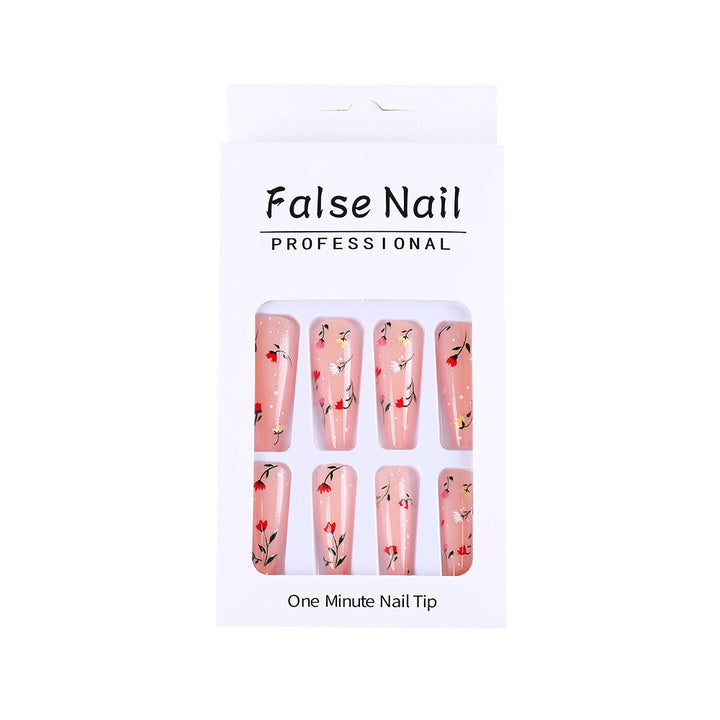 Elegant artificial nails with floral decorations Bowlift
