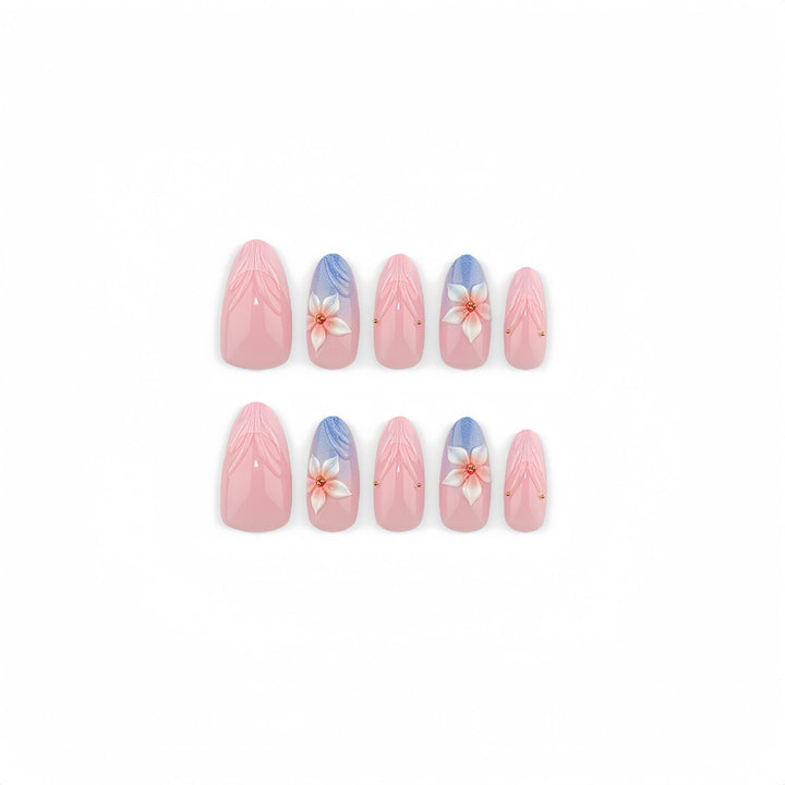 Artificial nails with floral accents Bowlift