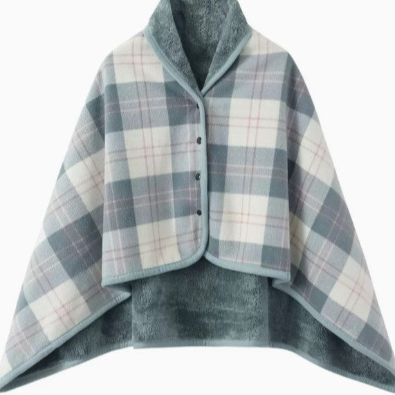 Women’s stylish hooded blanket with checkered pattern Bowlift