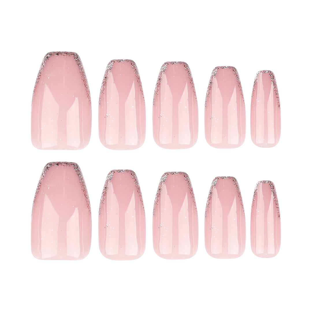 Artistic Nail Extensions with Elegant Glitter Finish Bowlift