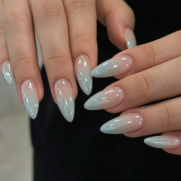 Graphic Stiletto Nails with Elegant Ombre Effect Bowlift