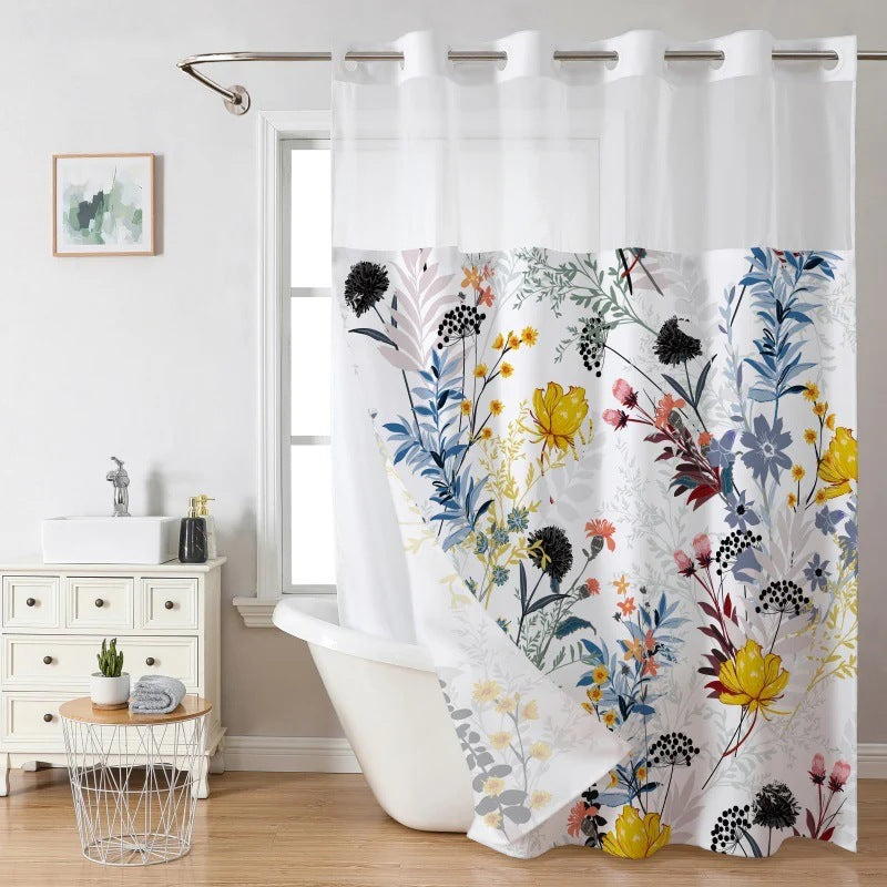 Artistic Floral Shower Curtain Bowlift