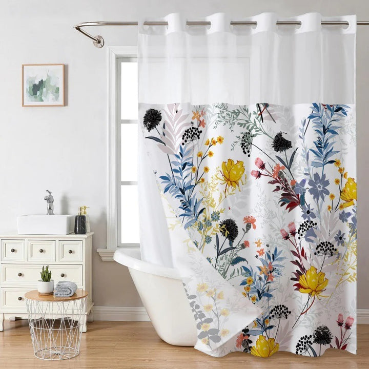 Artistic Floral Shower Curtain Bowlift