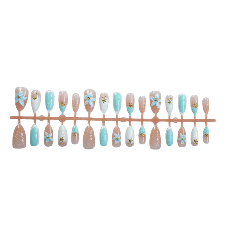 Floral-Embellished Press-On Nail Set Bowlift