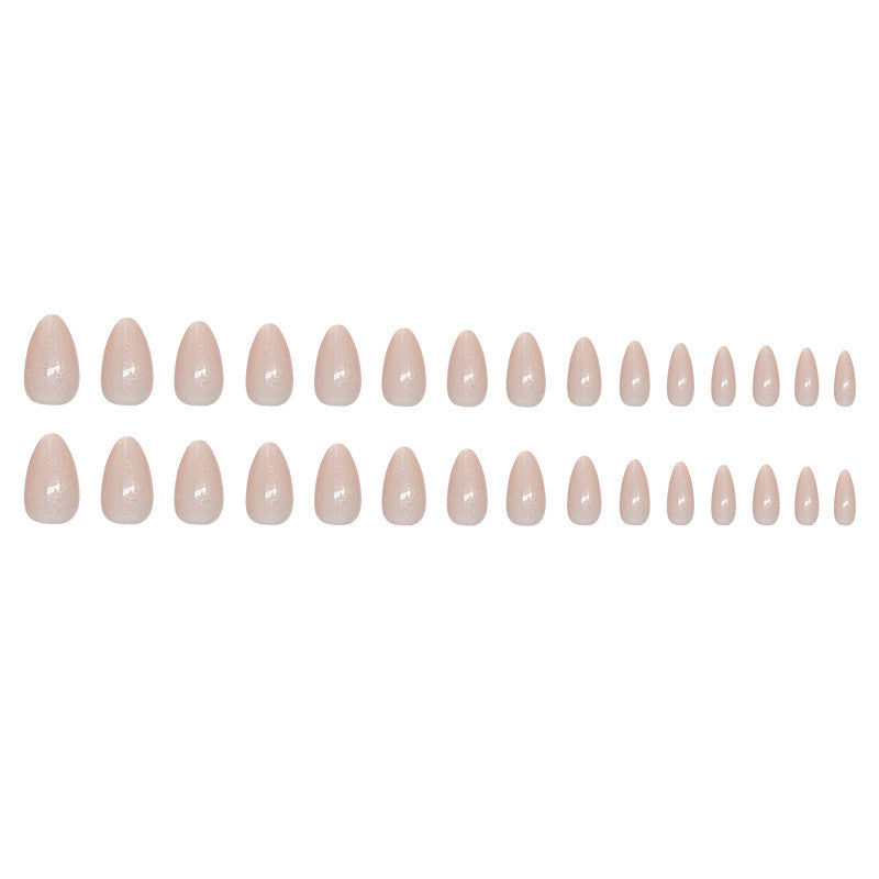 Artistic Glittered Almond-Shaped Nail Extensions Bowlift