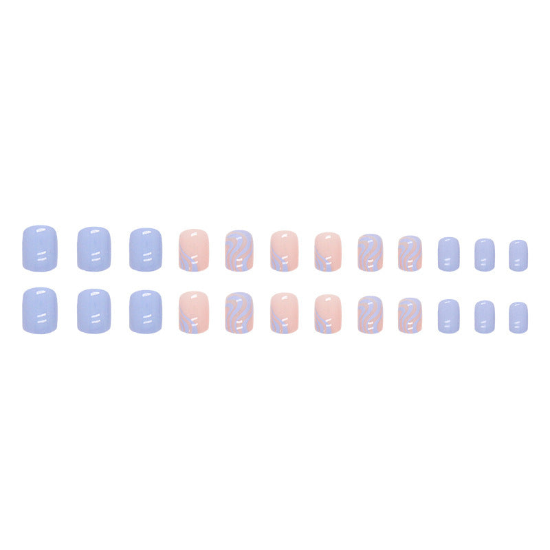 Floral Wave Design Press-On Nail Art Bowlift