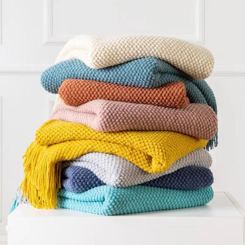 Ladies Cozy Waffle Texture Blanket Bowlift