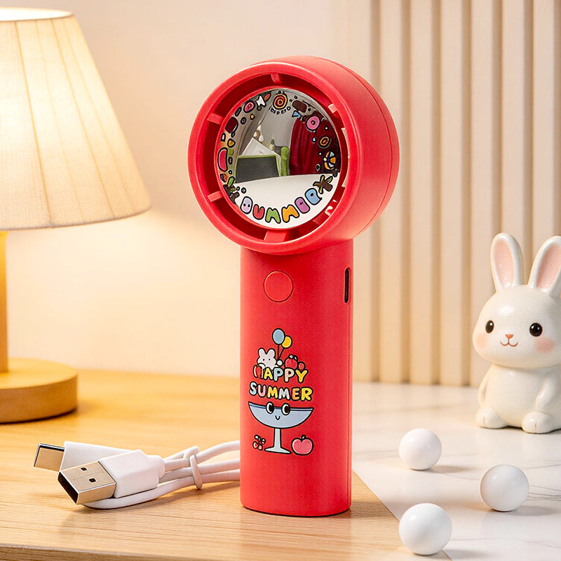 Ladies Portable Hand Fan with Cute Animal Design Bowlift