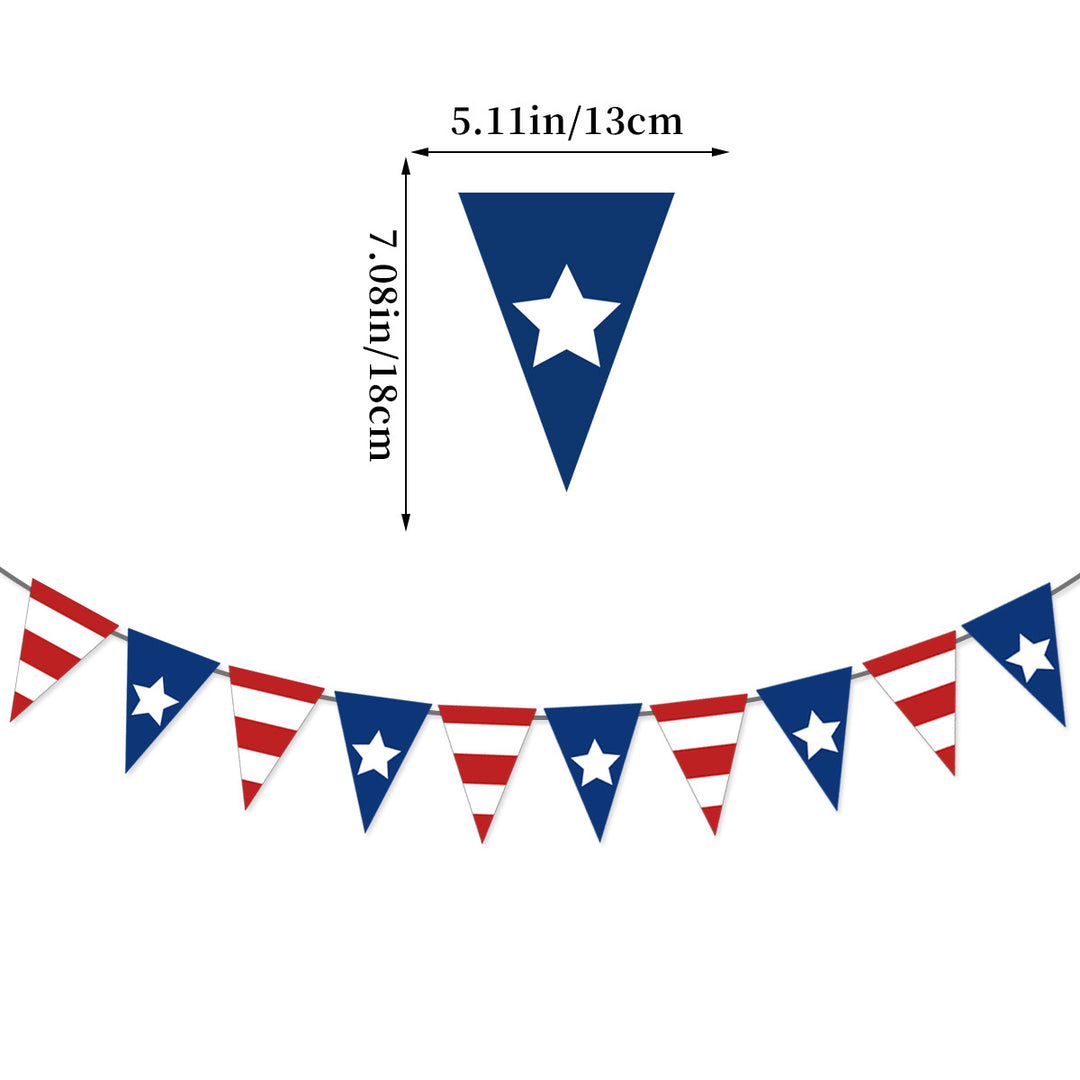 Unisex nan pennant string made of durable polyester with star and stripe motif for party decoration Bowlift