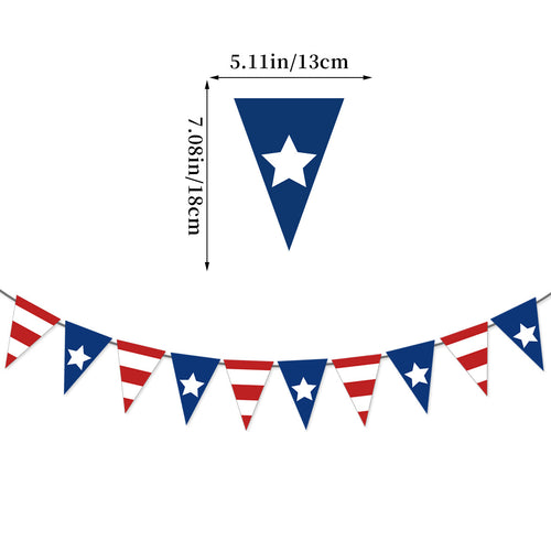 Unisex nan pennant string made of durable polyester with star and stripe motif for party decoration Bowlift