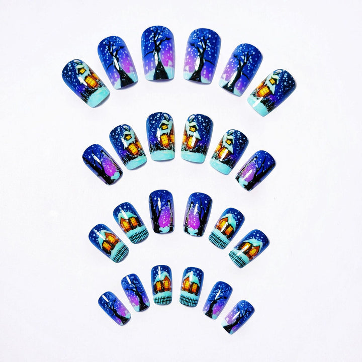 Artistic Winter Scene Nail Art Bowlift