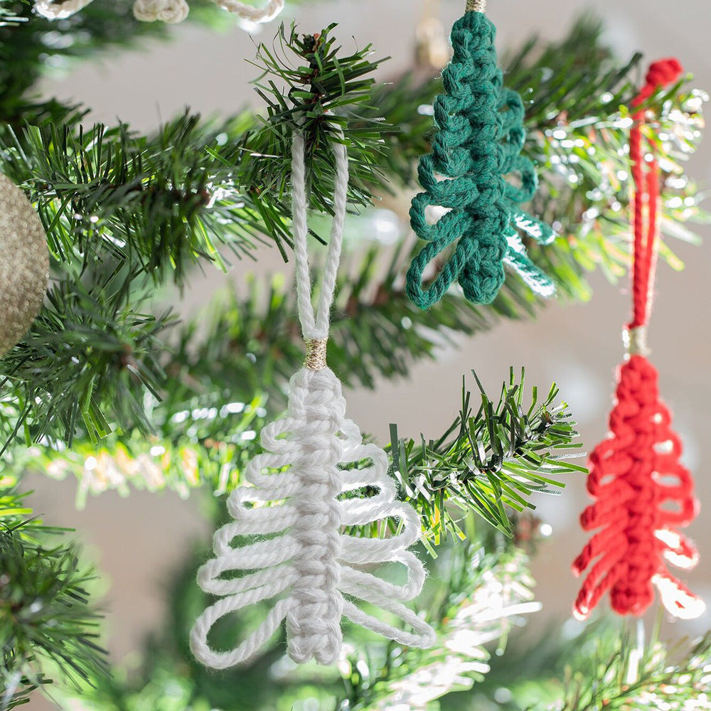 Macrame Christmas Tree Ornament Bowlift